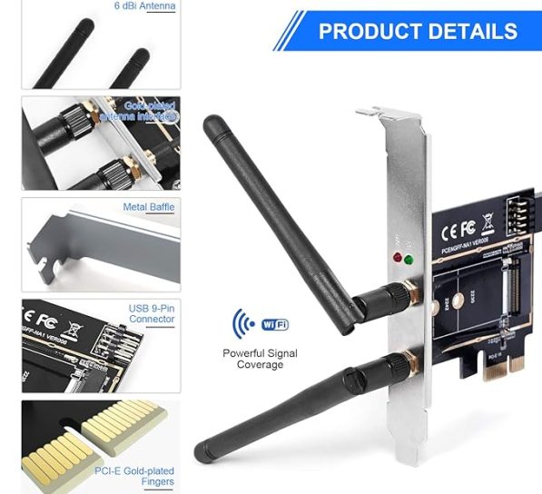 MZHOU Wireless Network Card Adapter M.2 4 597x544